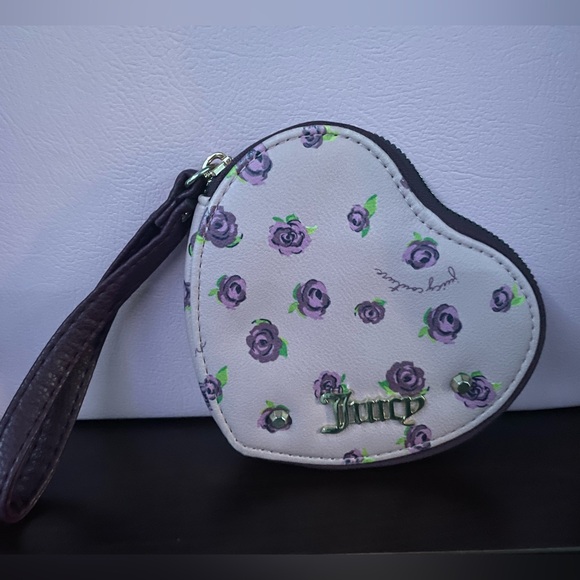 Juicy Couture Handbags - Juicy Couture Heart Shaped Floral Wristlet